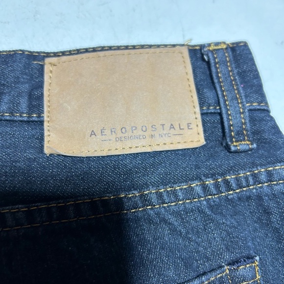 Aeropostale Mens Jeans 33x32 Dark Wash Skinny Fit Straight Mid Rise Stretch - Picture 8 of 8